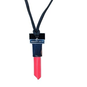 Marc Jacobs Black and Pink Lipstick Pendant Necklace